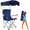Dark Blue, variant on Moclever Heavy Duty Foldable Beach Chair with Canopy Shade, Outdoor Camping Chair with Cup Holder, Supports 330LBS, Dark Blue