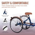 thumbnail image 2 of Naipo Adult Tricycle 7 Speed Trikes 3 Wheel 26'' Bikes for Adults, Trike for Women Men, Rear Removable Wheeled Baskets - Seniors & Commuters, 350 lb - Blue Brown, 2 of 10