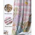 thumbnail image 6 of Easter Black Out Curtains 63 Inch Long, Room Darkening Draperies Curtains Panels, Spring Rabbit Eggs Nature Botanicals Pink Plaid Thermal Insulated Curtain for Bedroom Living Room 52"x63" 2 Panels, 6 of 8