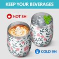 thumbnail image 4 of Floral 12oz Stainless Steel Insulated Wine Tumbler with Lid and Straw – Double Wall Vacuum Mug for Hot & Cold Drinks, 304 Steel Interior, Sweat-Free Design,Thanksgiving,Christmas, Spring,Flower, 4 of 5