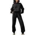 thumbnail image 5 of Mother of The Bride Pant Suits plus Size Women's Tracksuit Casual Solid Long Sleeve Hooded Sport Suits Autumn Warm Hoodie Sweatshirts And Long Pant Two Piece Sets Pant Suits for Women Dressy Wedding G, 5 of 8