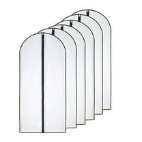 "Mothproof Garment Bags 60 x 100 cm (24'' x 40'') Black Side Breathable Transparent Bags with Zipper for Clothing Storage (6-Pack)"