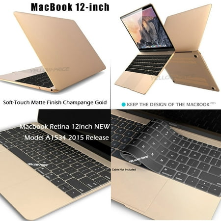 Liveditor For 12 Inch Macbook Retina 2015 Gold Rubberized Matte Hard Case Keyboard Cover Walmart Canada