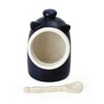 thumbnail image 2 of Stoneware Salt Pig - Matte Blue, 2 of 4