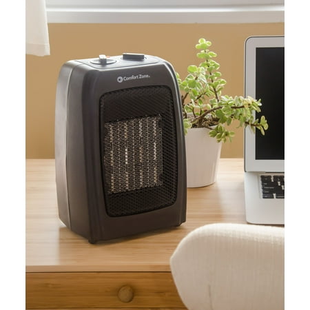 Comfort Zone Ceramic Electric Portable Space Heater Black