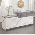 thumbnail image 2 of Pulpitos Small Reception Modern Office Desk White Bar Table Mobile Checkout Counter Retail Laudry Cabinet Bureau Shop Furniture My Lux Decor Round, 2 of 27