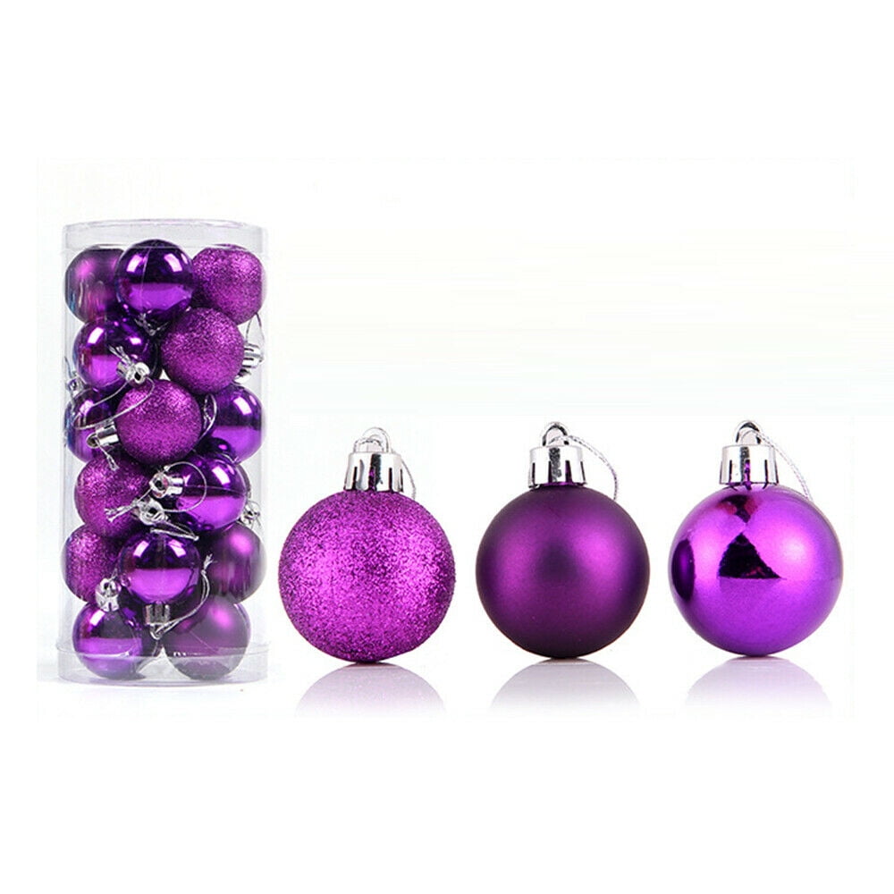 48Pcs Glitter Christmas Balls Baubles Xmas Tree Hanging Ornament Home Decor US 