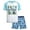 White/Turquoise Fun in the Sun, variant on Boys' Rashguard Set - Short Sleeve Swim Shirt and Bathing Suit Set (Size: 4-12)