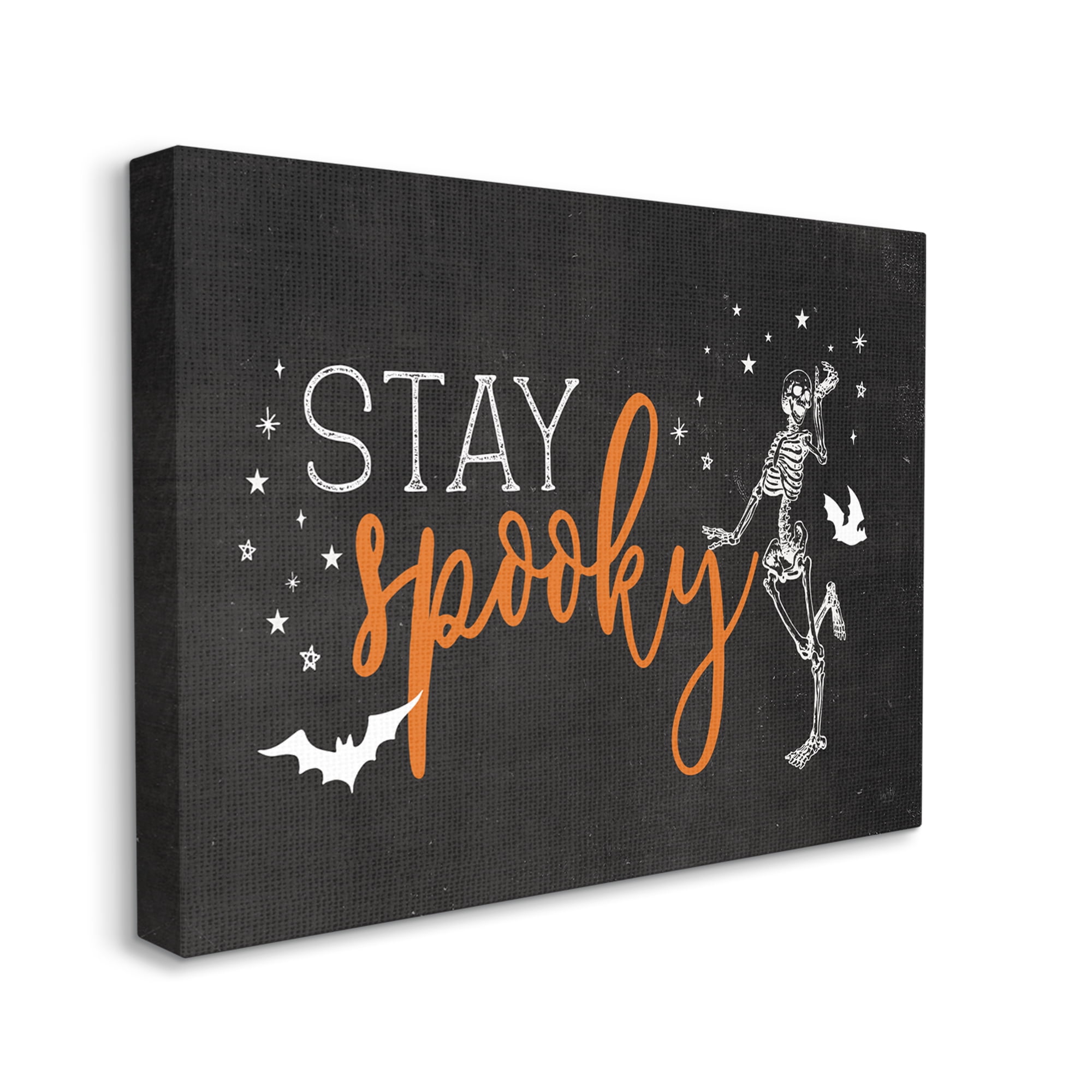 Stupell Industries Stay Spooky Skeleton Holiday Painting Gallery Wrapped Canvas Print Wall Art, 48 x 36