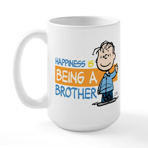 CafePress - Happiness Is Being A Brother Large Mug - 15 oz Ceramic Large White Novelty Mug