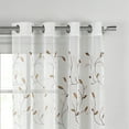 thumbnail image 5 of Grommet Curtain Panel, Embroidered Sheer Extra-Wide, Beige 54" x 63", 5 of 9