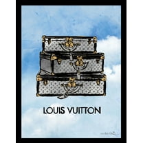 Venice Beach Collection's Designer Fashion Travel Trunks at the Beach 14x18 Framed Print