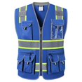 thumbnail image 1 of Chaleco de seguridad JKSafety Hi-Vis con cremallera frontal azul con 10 bolsillos, 1 of 5