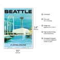 thumbnail image 2 of Seattle - Space Needle and Seattle Center - United Airlines - Vintage Airline Travel Poster by Albert Hollenbeck c.1970s - Master Art Print 10in x 14in, 2 of 4