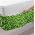 thumbnail image 2 of Hawaiian Bed Skirt, Vintage Style Inspired Exotic Pattern Continuous Banana Leaves Image, Elastic Bedskirt Dust Ruffle Wrap Around for Bedding Decor, 4 Sizes, Pale Blue Yellow Green, by Ambesonne, 2 of 2