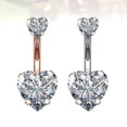 thumbnail image 2 of EeaseCA 2pcs Belly Button Ring Heart Shape Belly Button Ring Creative Zircon Belly Button Buckle, 2 of 8