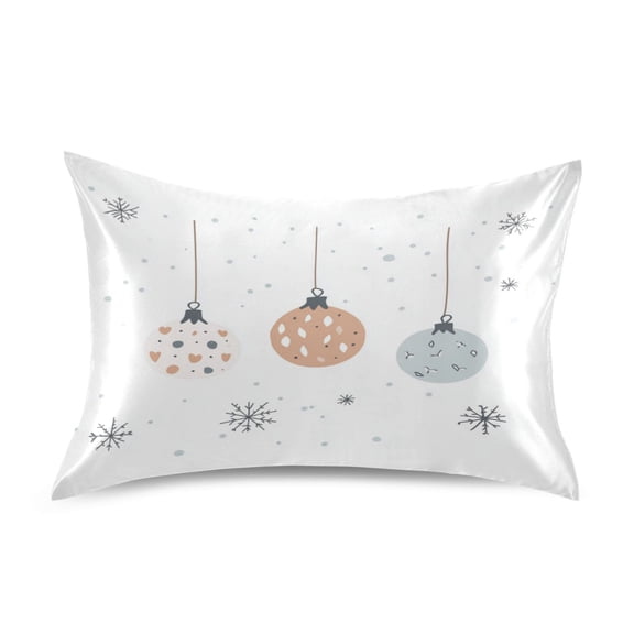 WOBOGO Christmas Elements Satin Pillowcase Soft Smooth Envelope Design Comfortable Bedding Essentials 20×26in
