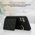 thumbnail image 4 of Back Case for Samsung Galaxy S24, Stylish Slim Fit Card Holder Kickstand Finger Ring Crossbody Strap, PU Leather + TPU Durable Shockproof Protective Phone Case Cover for Women Girls - Black, 4 of 9