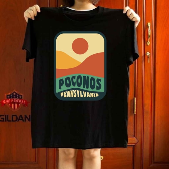 Pocono Mountains Pennsylvania Retro Travel Souvenir Unisex T-Shirt up to 5XL