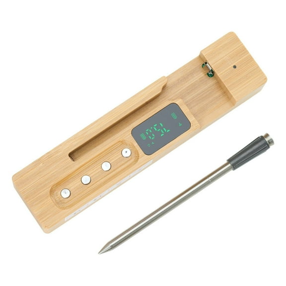 Wireless Meat Thermometer Bluetooth 500ft Range - Digital Food Probe for Cooking, BBQ, Grill, Oven & Smoker - Real Time Temperature Monitoring with App & Base Screen