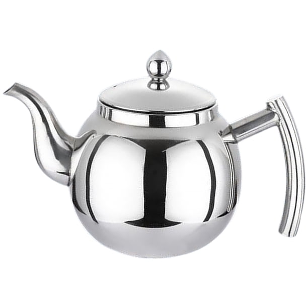 Tetera de acero inoxidable con colador, tetera decorativa de cocina, recipiente para té suelto