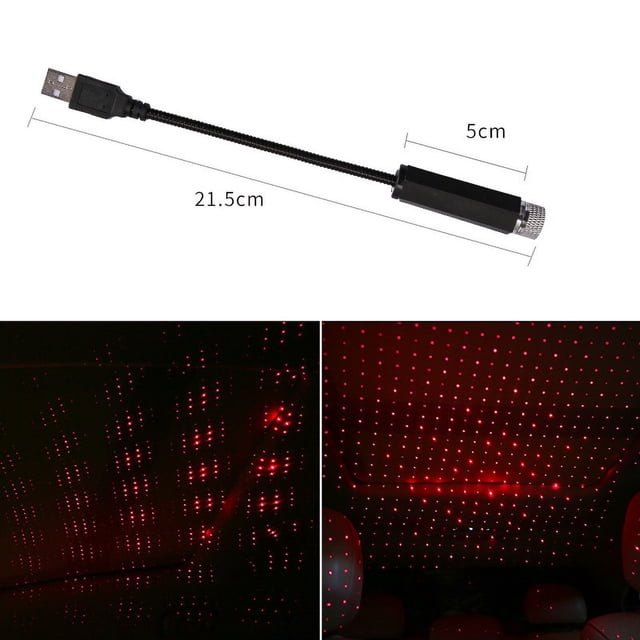 Mini luz de proyección de estrella USB duradera, luz LED de noche para lámpara de festival, luz de proyección de coche, luces USB románticas (1 uds)