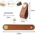 thumbnail image 5 of Juego de 4 tiradores de cuero para muebles, pomo para puerta de armario, pomo para cajón con tirador de cuero, tirador vintage para muebles de armario, tocador, cocina y baño, 5 of 5