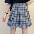 thumbnail image 3 of Aofany Fashion Women Plaid Pleated A-Line Skirt Anti-Burnout High Waist Short Skirt, 3 of 5