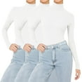 thumbnail image 6 of Aoiroe Women's Long Sleeve Shirts 3 Packs Crew Neck Stretchy Fitted TopsWomens Long Sleeve Stretch Crewneck T-Shirt Slim Fit Casual Basic Tops,Womens Sweaters Crewneck Long Sleeve Shirts, 6 of 9