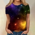 thumbnail image 4 of Kaondbfi Delicate Arctic Light Print T Shirts Fashionable Summer Round Neck Short Sleeve Blouses Tops for Carnival, 4 of 6
