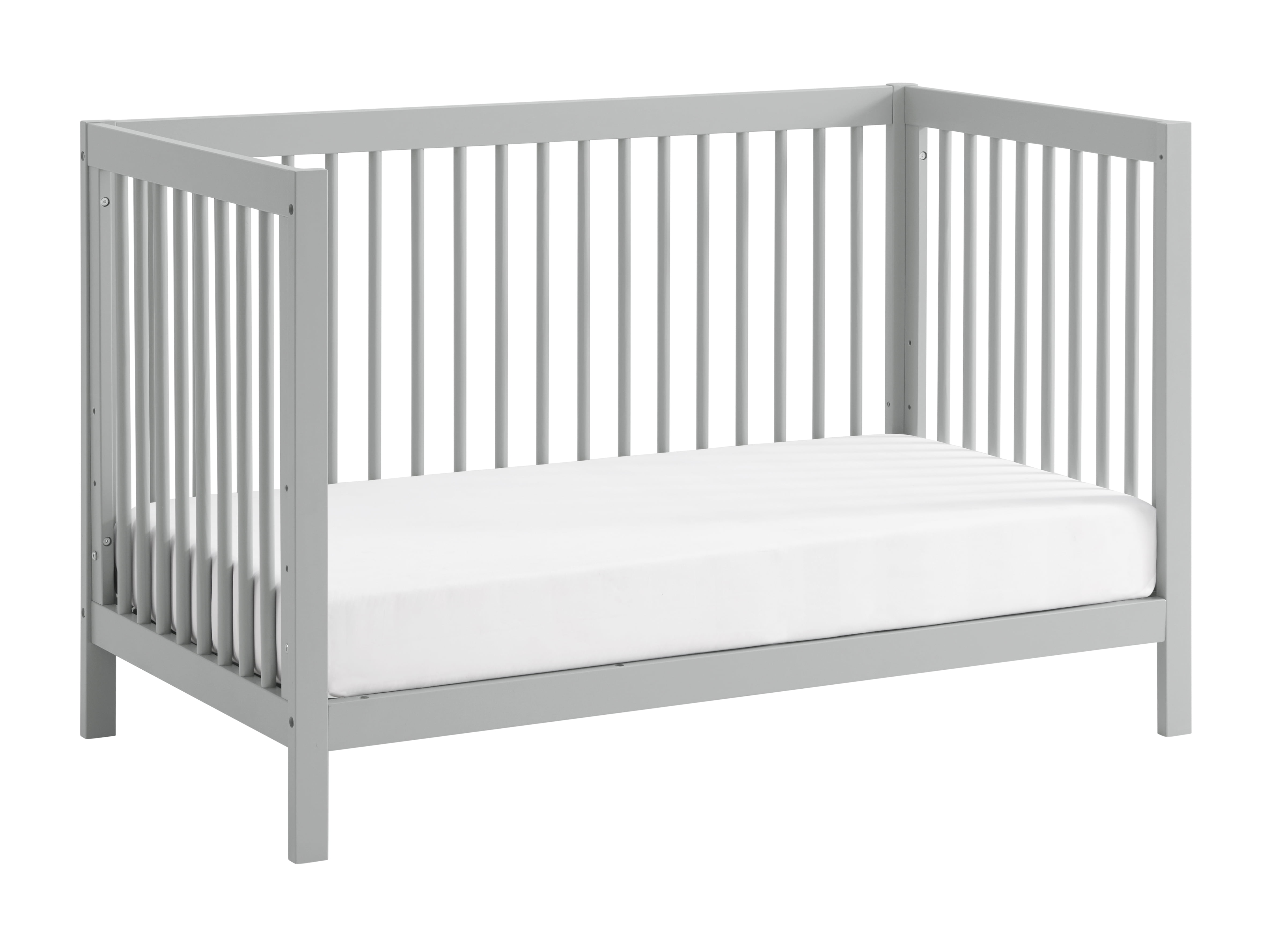 Oxford Baby Essential Island Full Size 4-in-1 Convertible Crib with Round Spindles, Gray