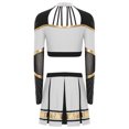 thumbnail image 4 of Uniforme de porristas para mujer, traje de fiesta de colegiala, traje de baile de manga larga, Top corto de lentejuelas con Falda plisada, 2 uds., 4 of 5