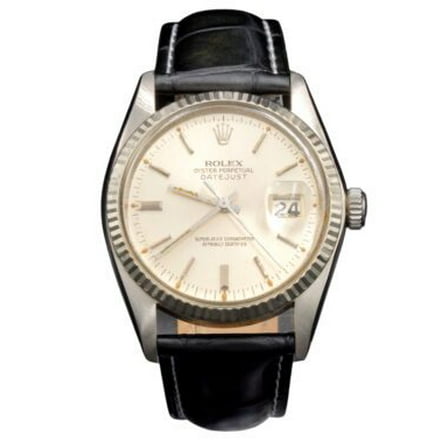 Pre-Owned Mens Rolex Stainless Steel Datejust 16014 Watch with Silver Dial