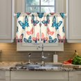 thumbnail image 2 of Yayeee Kitchen Curtains Light Filtering 27"x36" Rod Pocket Short Cafe Window Panel, Green Butterflies, 2 of 7
