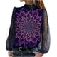 thumbnail image 1 of Blusa Casual Fridja Impreso Hilo Neto Lentejuelas Manga Larga Pulóver Tops, 1 of 6