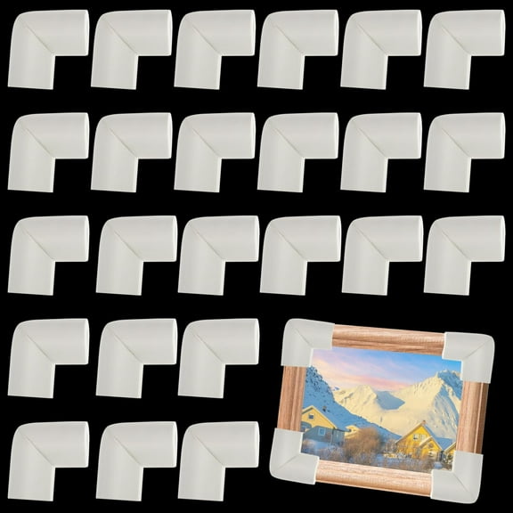 MODANU 24Pcs Foam Corner Protectors for Moving Mirror TV, Moving Supplies for Photo Picture Artwork Edge Protection, White