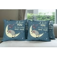 thumbnail image 6 of Ambesonne I Love You Throw Pillow Cover 4 Pack, Sleepy Cat Hearts, 16", Pale Yellow Warm Taupe, 6 of 7