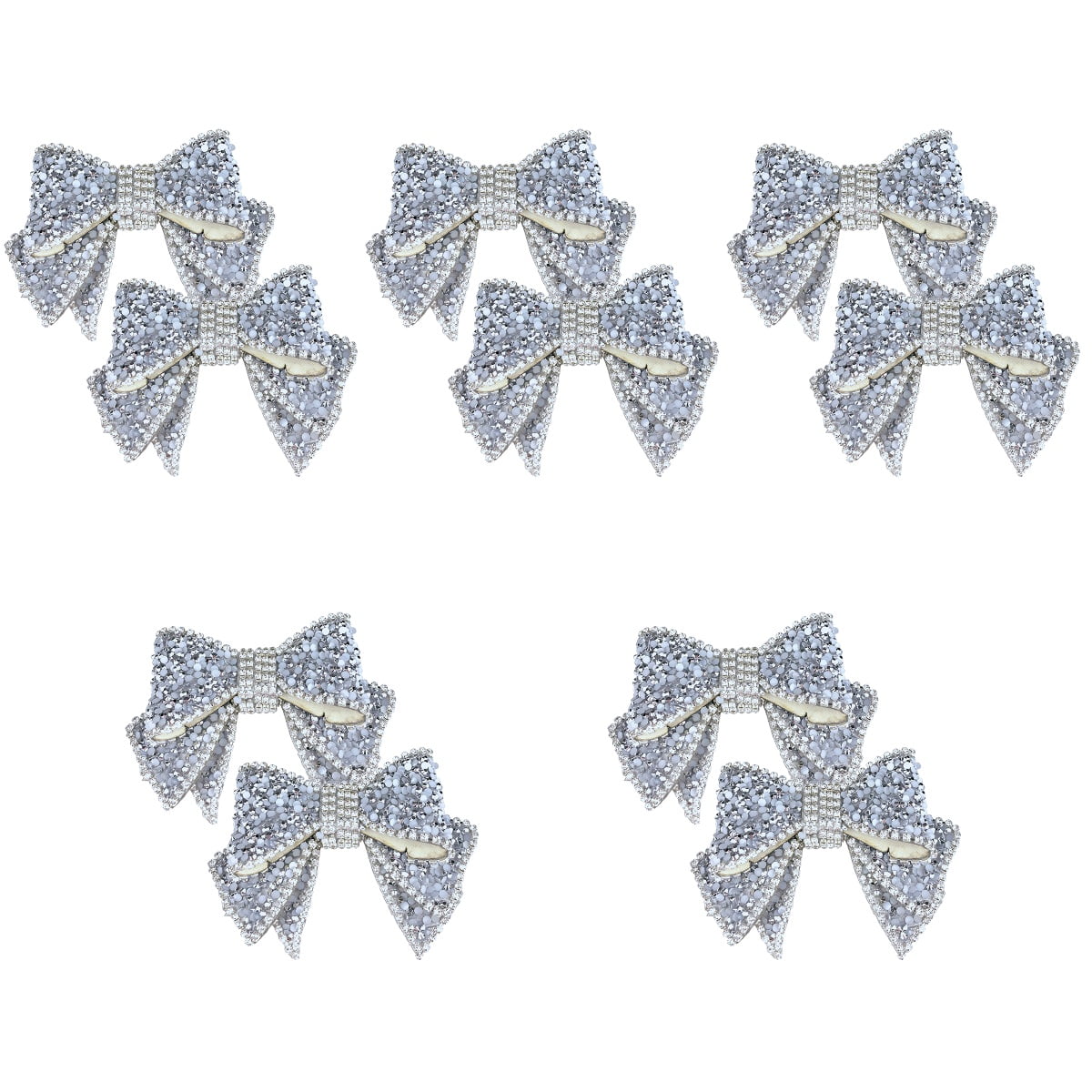 WORGEOUS 10 Pcs Rhinestone Shoe Charms with Bowknot Design, Decorative Accessories for Women’s Shoes
