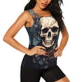 thumbnail image 2 of KLL Vintage Leaf Flower Skull Print Womens Tank Top Sleeveless Workout Tops Athletic Running Shirts Yoga Gym Clothes-X-Large, 2 of 7