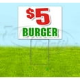 thumbnail image 1 of 5 Dollar Burger (18" x 24") Yard Sign, Includes Metal Step Stake, 1 of 6