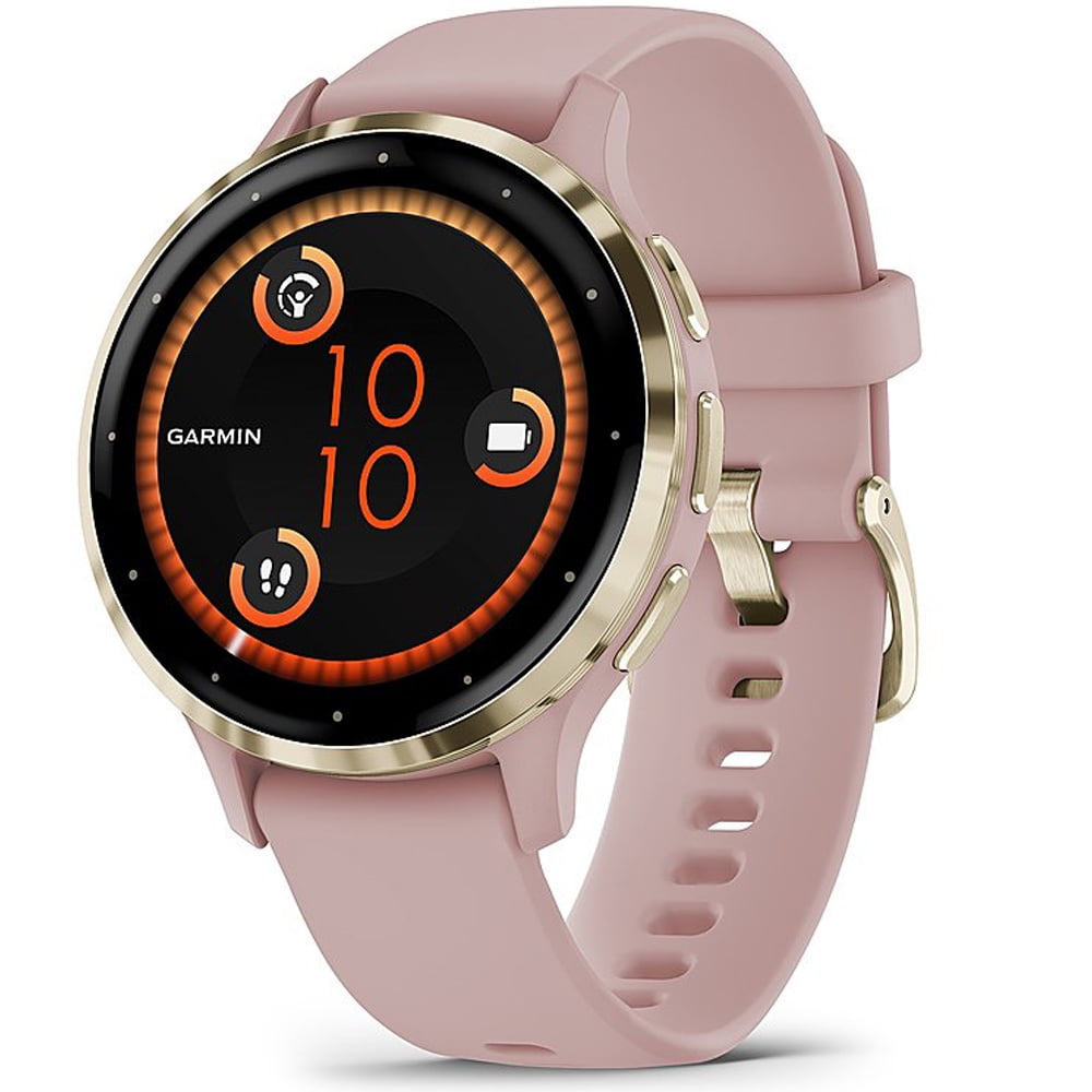 Garmin 010-02785-03 Venu 3S Health Fitness GPS Smartwatch Gold Steel Bezel with Dust Rose Case 41mm Bundle with Premium 3 YEAR CPS Enhanced Protection Pack| Official Garmin USA Dealer