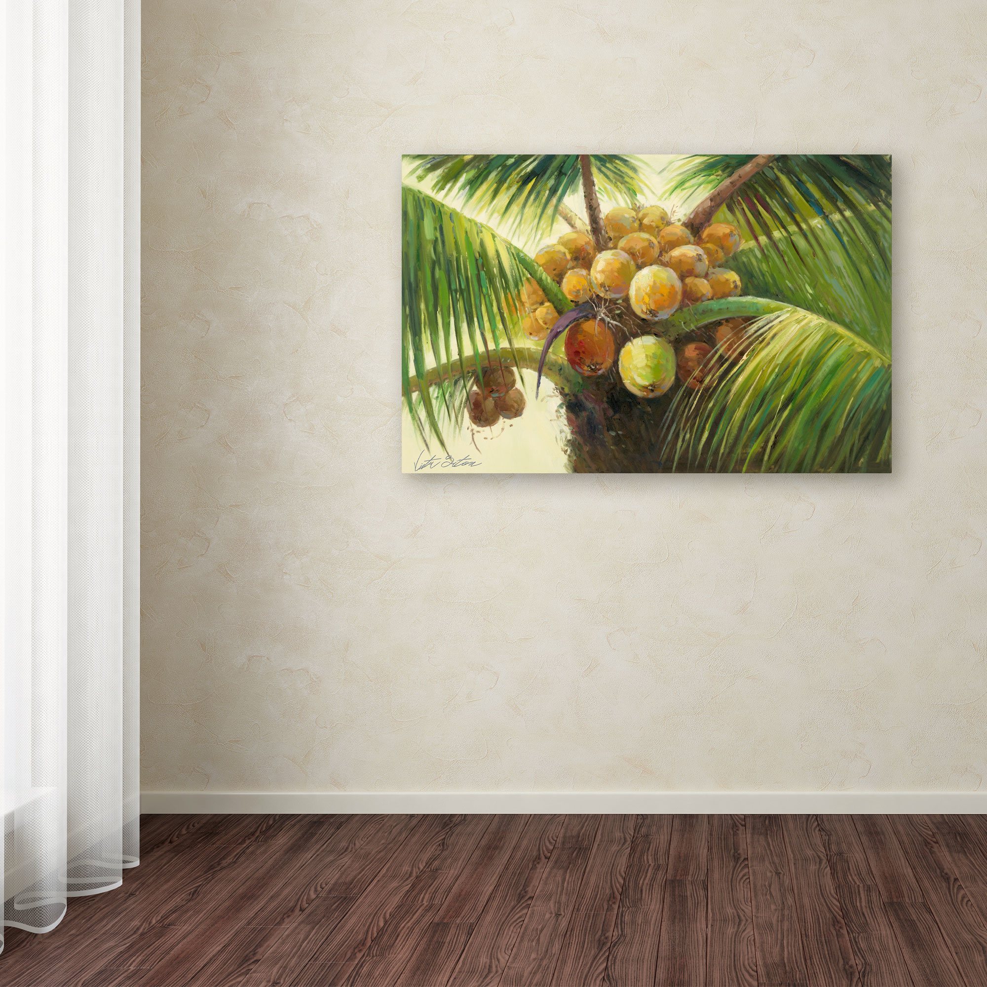 Trademark Fine Art "Coconut Palm II" Canvas Art by Victor Giton