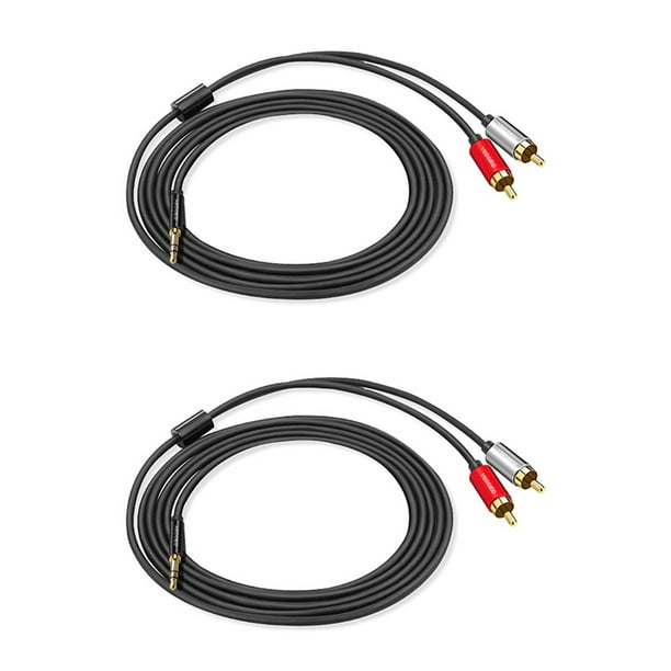 2X Cable RCA 2RCA Una 3.5 Cable de Audio Jack de 3.5mm Cable Auxiliar Rca(2M)