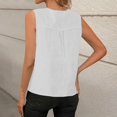 thumbnail image 7 of Tweang Cotton Linen Tops for Women Twist Front Halter Sleeveless Tops Sleeveless Crewneck Cropped Tank Tops Built in Comfort Bra Breathable Sleeveless Side Slit Base Layer Vest White XL, 7 of 7