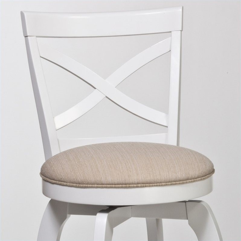 Hillsdale Ellendale 31.25" Swivel Bar Stool in White ...