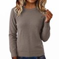 thumbnail image 7 of tarylea Knitted Tops for Women Long Sleeve Crew Neck Sweater Tops Casual Loose Fall Comfy Solid Color Tops, 7 of 7