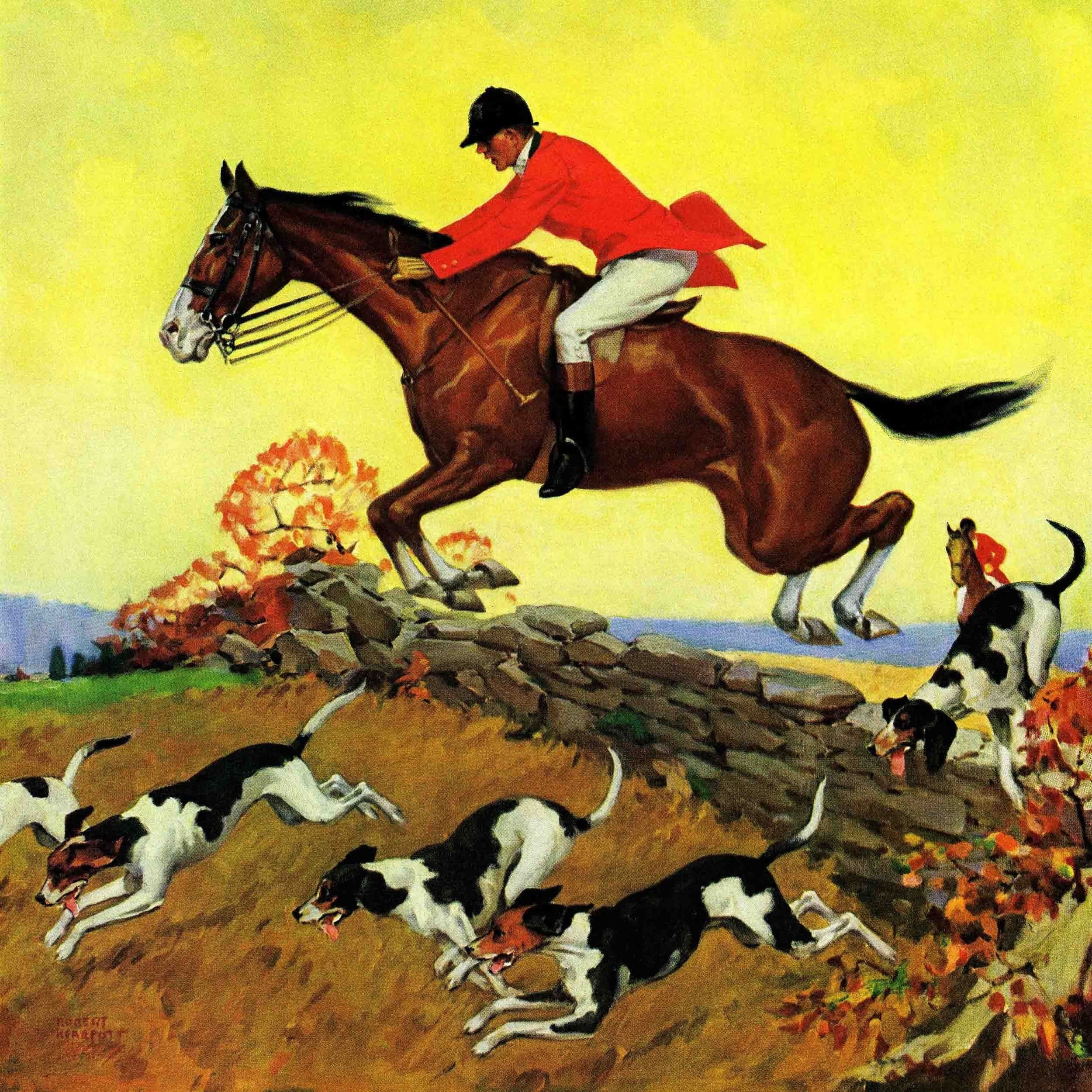 Marmont Hill Fox Hunter by Robert Keareote Painting Print on Canvas