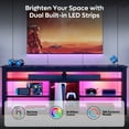 thumbnail image 4 of Bestier 63" Tall TV Stand with LED Lights, Entertainment Center for TV up to 70 inch, TV Console with Storage & Adjustable Shelves in Black Marble, 4 of 9