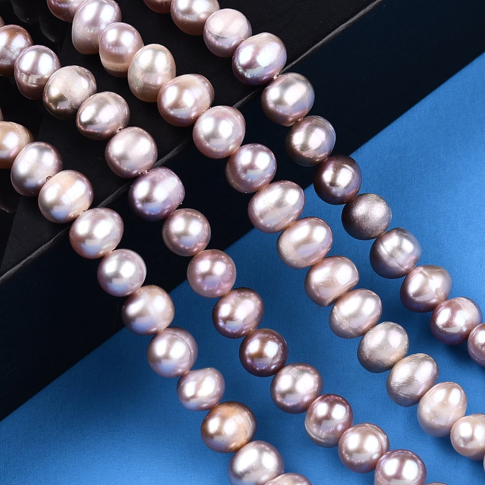 Natural Cultured Freshwater Pearl Beads Strands Potato Plum 5.5~8.5x5.5~6.5mm Hole: 0.6mm 57~59pcs/strand 13.58~13.78 inch(34.5~35cm)