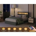thumbnail image 2 of Queen Size Bed Frame with Charging Station and LED Lights, Upholstered Platform Full Size Bed with 4 Storage Drawers and Headboard, No Box Spring Needed, Noise Free, Easy Assembly, Gray, 2 of 7